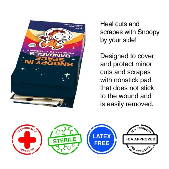 Peanuts Snoopy In Space Adhesive Bandages | 18 Count {4}