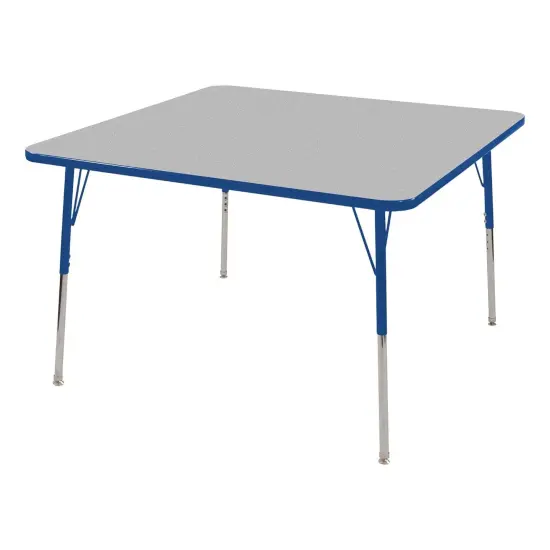 Adjustable-Height Rectangle Activity Table, 48" W X 48" D, Gray/Black, NOR-RCE4848C-GBK, Grey/Black Grey Blue {1}