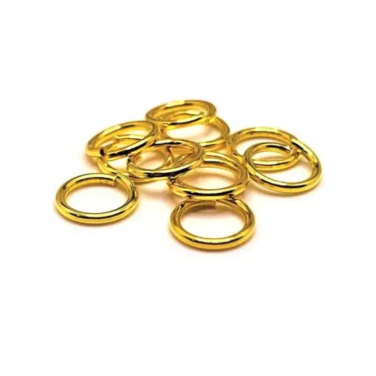 100, 500 or 1,000 Pieces: 8 mm Gold Plated Open Jump Rings, 18g {1}