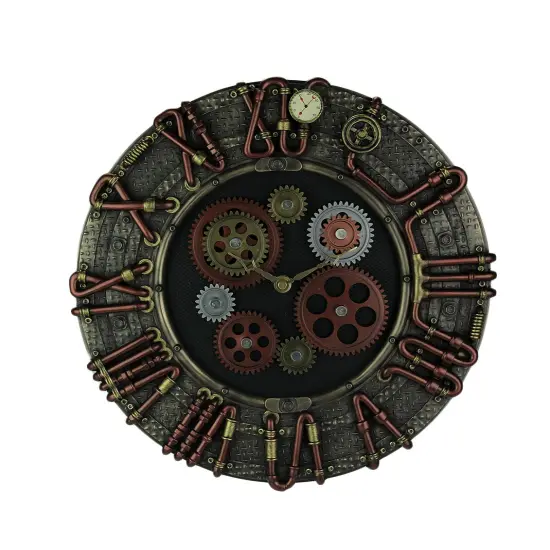 Steampunk Electricity Conduit Piping Wall Clock {1}