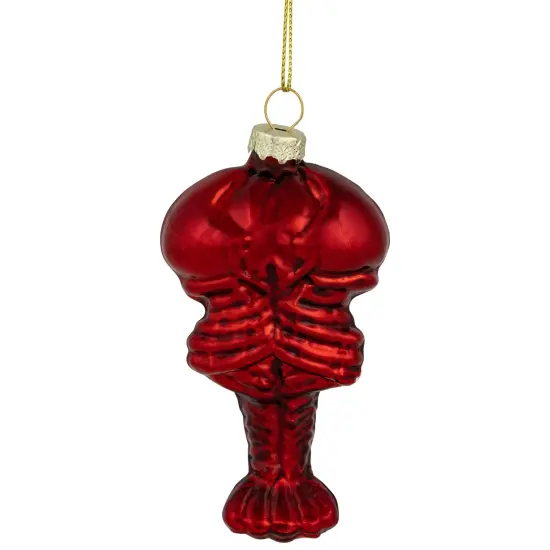 Northlight Shiny Lobster Glass Christmas Hanging Ornament - 3.5" - Dark Red {6}