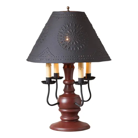 Cedar Creek Lamp in Sturbridge Red with Shade {1}