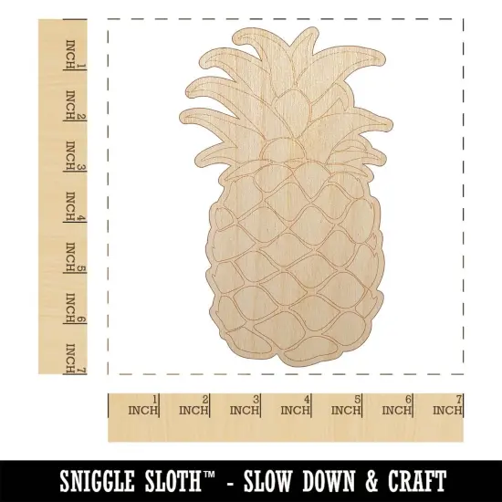 Pineapple Fruit Drawing Unfinished Wood Shape Piece Cutout for DIY Craft Projects {1}