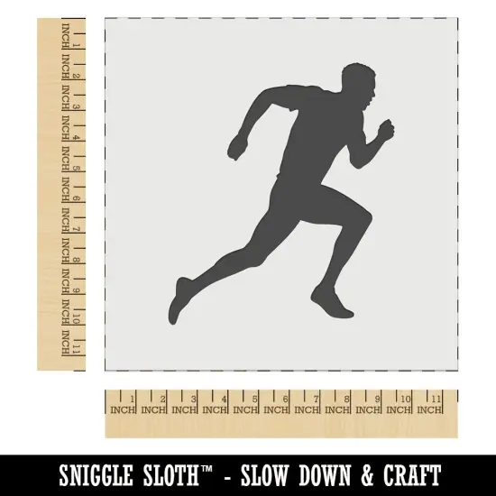 Man Running Marathon Cardio Exercise Wall Cookie DIY Craft Reusable Stencil {1}
