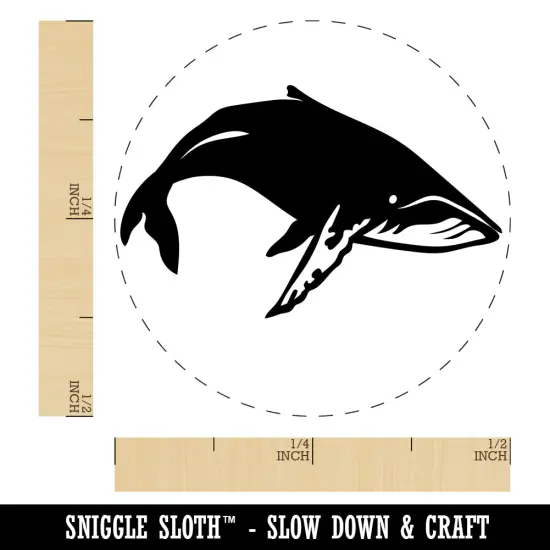 Happy Humpback Whale Self-Inking Rubber Stamp for Stamping Crafting Planners Fuchsia {1}