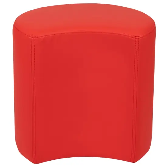 Emma and Oliver 18"H Soft Seating Flexible Moon Backless Chair for Classrooms and Common Spaces Red {6}