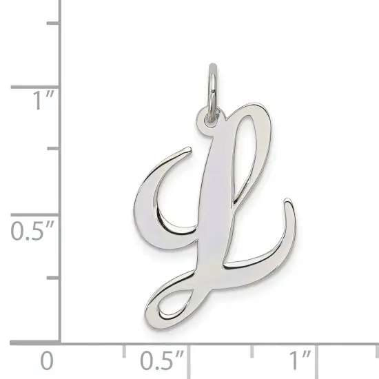 Sterling Silver Large Script Initial Letter L Charm Jewerly 21mm x 17mm {4}