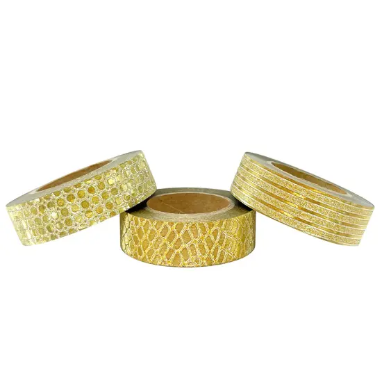Wrapables Glitter and Shine Washi Tapes Decorative Masking Tapes (Set of 3) Snake Print {2}