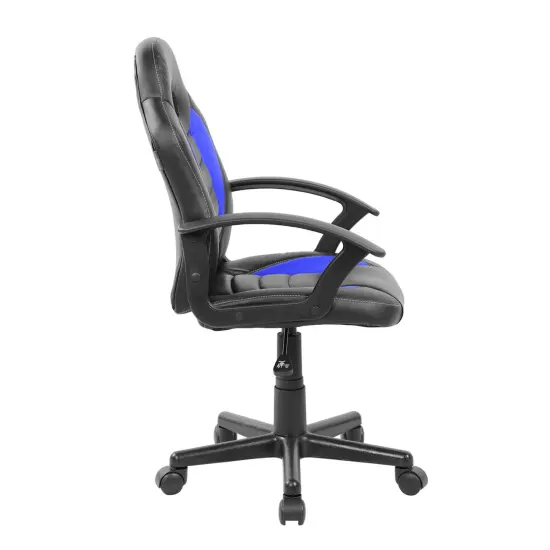 Techni Office Solutions 35.25" Black and Blue Techni Mobili Kid's Gaming and Student Racer Chair with Wheels {5}