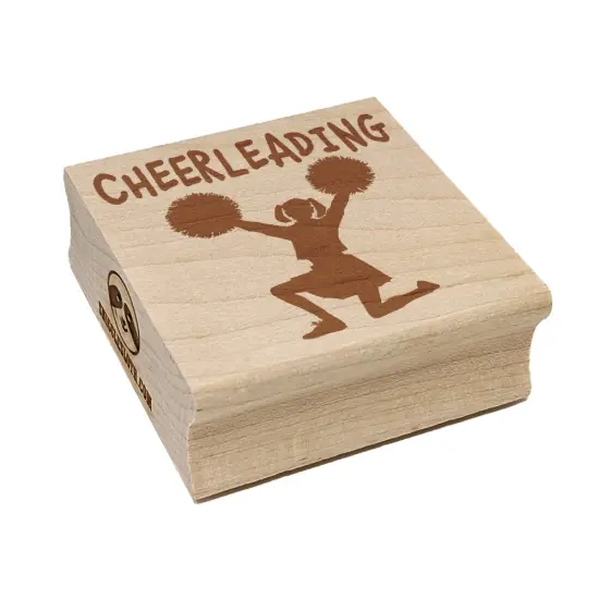 Cheerleading Cheerleader Fun Text Square Rubber Stamp for Stamping Crafting {7}