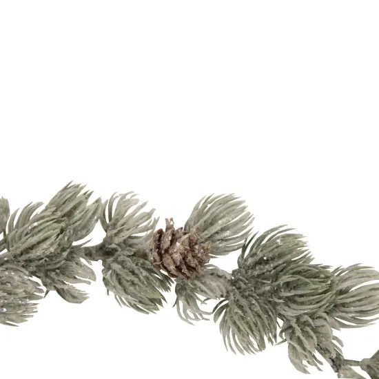 Northlight 12" Mini Frosted Pine Christmas Wreath with Pine Cones Green {3}