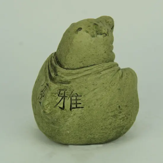 Designer Stone Mossy Green Zen Dolphin Concrete Statue {4}
