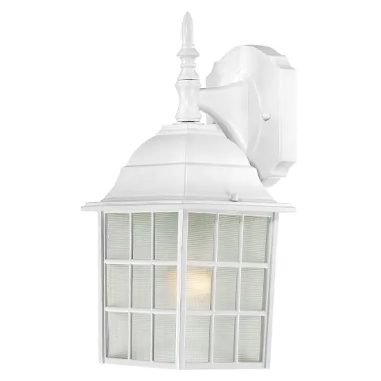 Nuvo 1-Light 100w 14" Outdoor Wall Fixtures w/ Frosted Glass in White Finish {1}