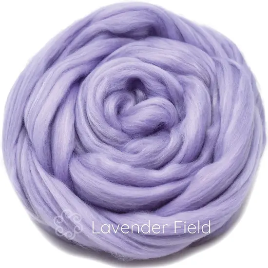 100% Superfine Merino Fiber: Winner's Circle. Soft Combed Top Roving Color Blend for Spinning, Felting, Weaving Lavender Field {2}