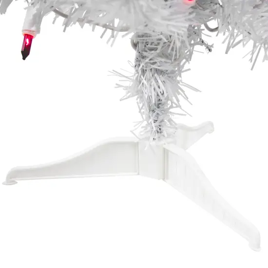 Northlight Pre-Lit Slim Woodbury White Pine Artificial Christmas Tree - 2' - Pink Lights {6}