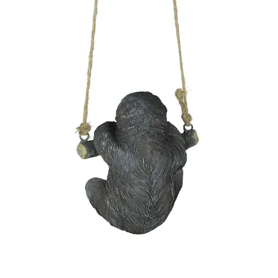 Hand-Painted Resin Sculpture Three-Toed Sloth Hanging Statue With Rope Hanger {4}
