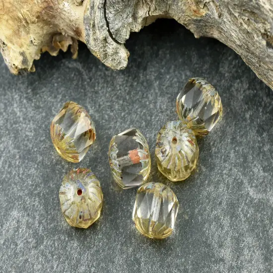 *10* 10mm Crystal Picasso Center Cut Cruller Beads {2}