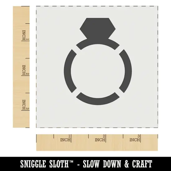 Diamond Ring Wedding Engagement Solid Wall Cookie DIY Craft Reusable Stencil {5}