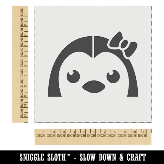 Peeking Penguin Wall Cookie DIY Craft Reusable Stencil {1}