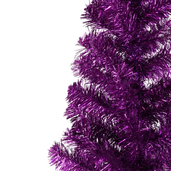 Northlight Artificial Tinsel Christmas Tree - 4' -Purple - Unlit {4}
