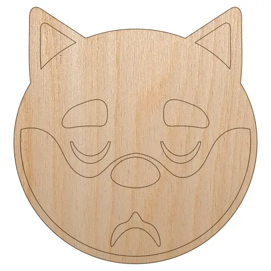Husky Dog Face Sleepy Tired Unfinished Wood Shape Piece Cutout for DIY Craft Projects {2}