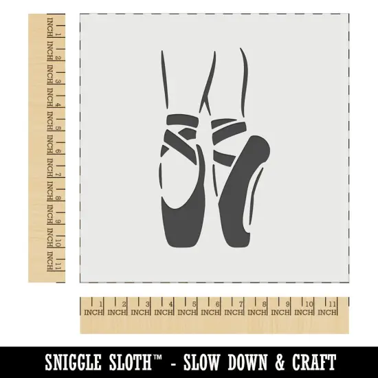 Ballerina on Toes Slippers Shoes Ballet Dance Wall Cookie DIY Craft Reusable Stencil {1}