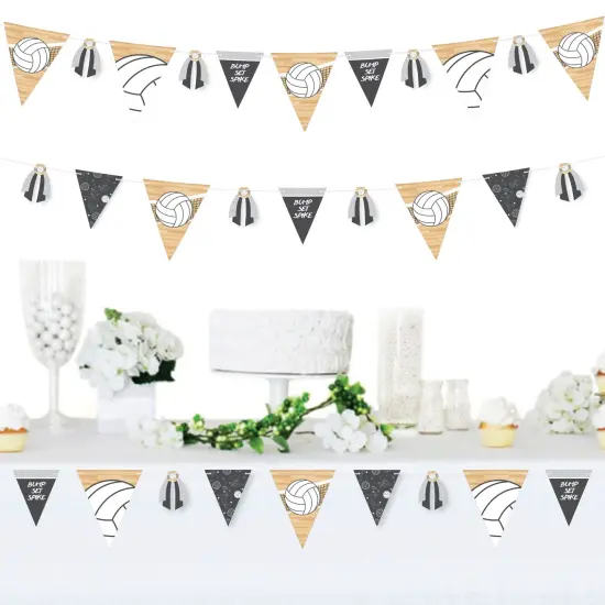Big Dot of Happiness Bump, Set, Spike - Volleyball - DIY Baby Shower or Birthday Party Pennant Garland Decoration - Triangle Banner - 30 Pieces {3}