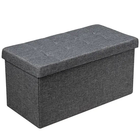 31.5 Inch Fabric Foldable Storage with Removable Storage Bin Dark Grey {2}