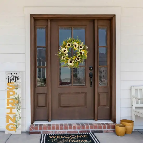Northlight 24" Beige Sunflowers Artificial Fall Harvest Wreath {3}