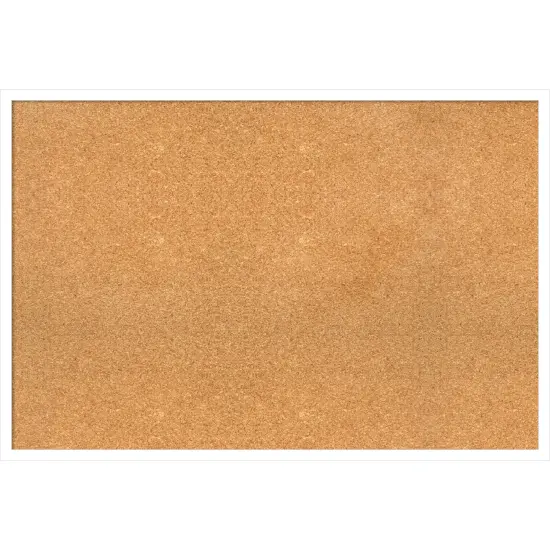 Svelte Wood Framed Corkboard, Natural Cork Svelte White {1}