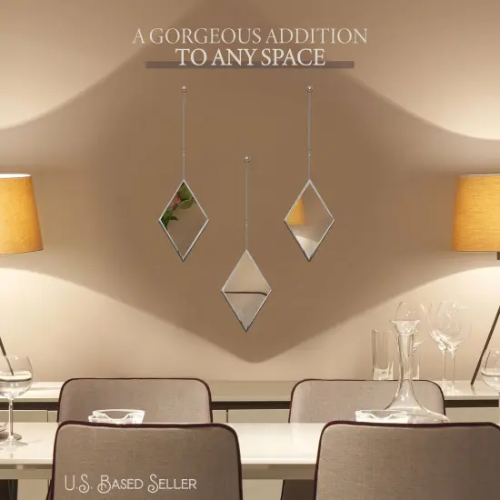 Creekview Home Emporium Accent Mirrors Small Diamond Decorative Wall Mirror 3pc {3}