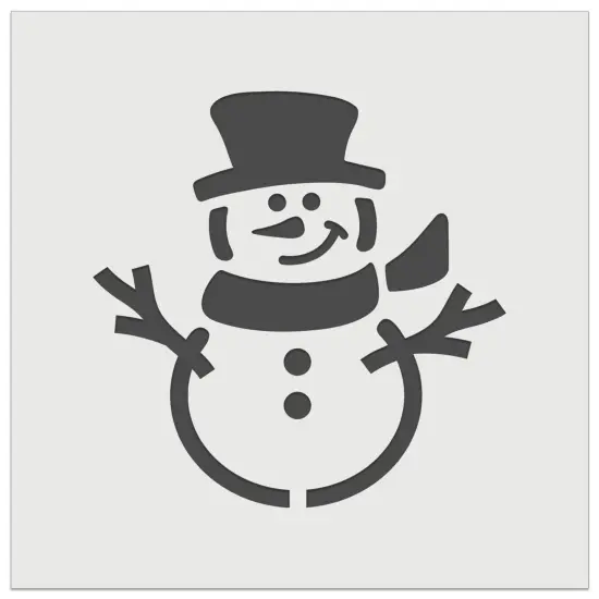 Smiling Snowman Winter Christmas Wall Cookie DIY Craft Reusable Stencil {2}