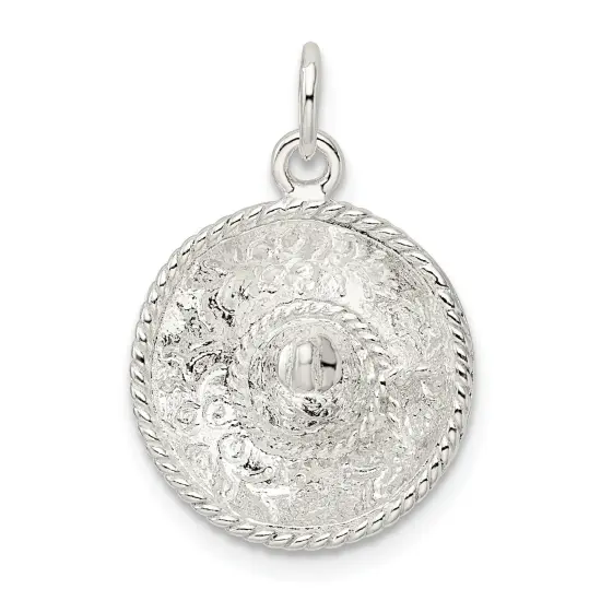 Sterling Silver Sombrero Charm Pendant Jewelry Mexico 20mm x 15mm {4}