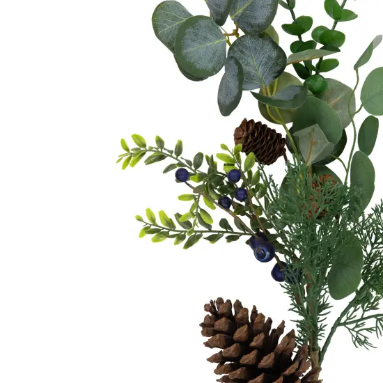 Northlight 32" Eucalyptus, Pinecones and Blueberries Artificial Pine Christmas Spray Green {4}