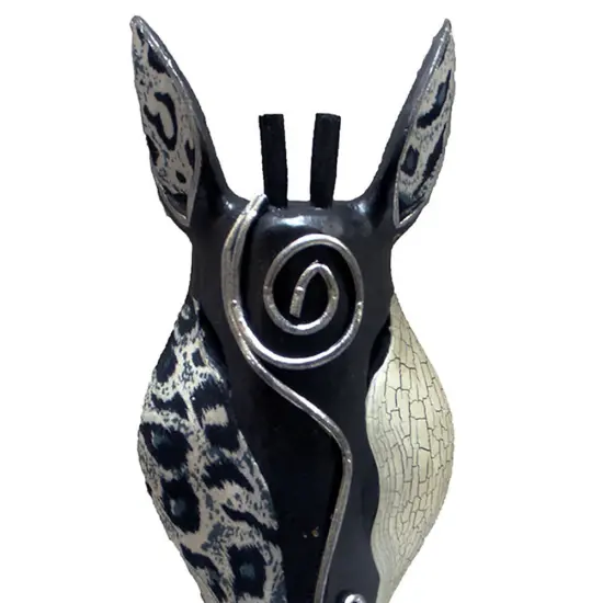 Abstract Black / White Giraffe African Safari Wall Mask Africa Decor 12 Inch {3}