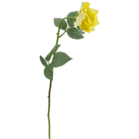 Allstate Long Stem Blooming Rose Artificial Floral Spray - 23" - Yellow {6}
