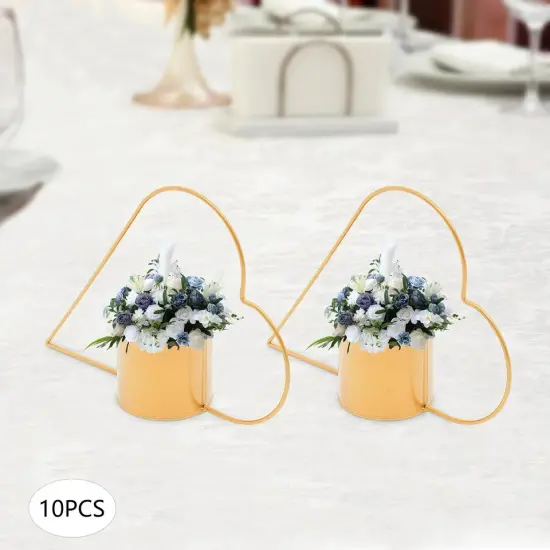 10pcs Peach Heart Shape Flower Vases Geometric Holder Wedding Centerpieces {2}