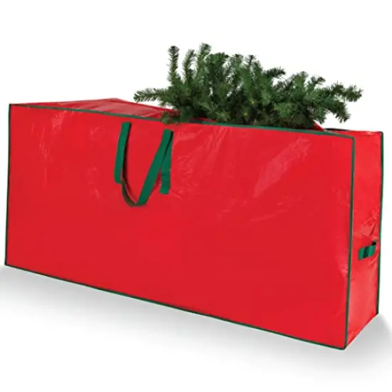 Christmas Tree Storage Bag, Stores 7.5 Foot Artificial Xmas Holiday Tree, Durable Waterproof Material, Protect Against Dust, Insects, and Moisture, Zippered Bag with Carry Handles, (Red) {2}