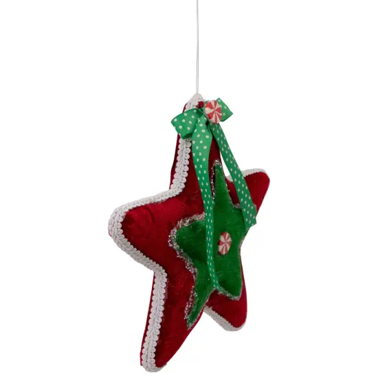 Northlight Plush Peppermint Star Christmas Ornament - 8" - Red and Green {5}