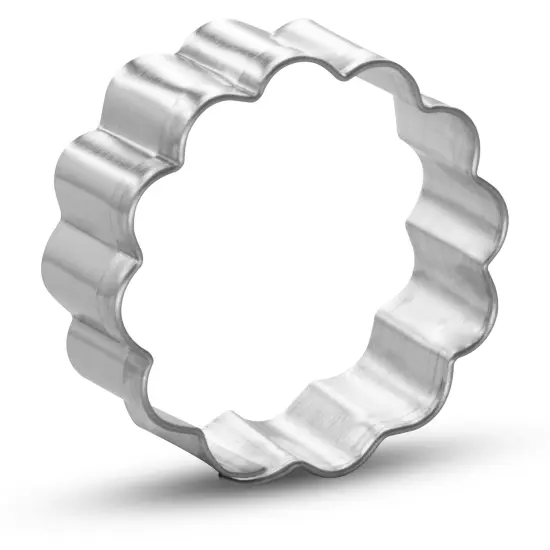 Miniature Round Fluted 1.5 in M186 - CookieCutter.com - USA Tin Plated Steel {1}