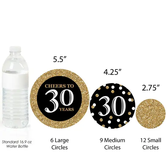 Big Dot of Happiness Adult 30th Birthday - Gold - Birthday Party Giant Circle Confetti - Party Decorations - Large Confetti 27 Count {4}