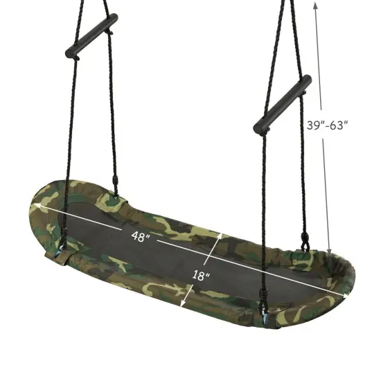 Adjustable Kids Camouflage Surf Swing with Oval Platform {4}
