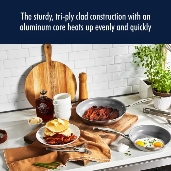 Henckels Clad H3 2-pc Stainless Steel Ceramic Nonstick 8-in & 10-in Fry Pan Set {4}