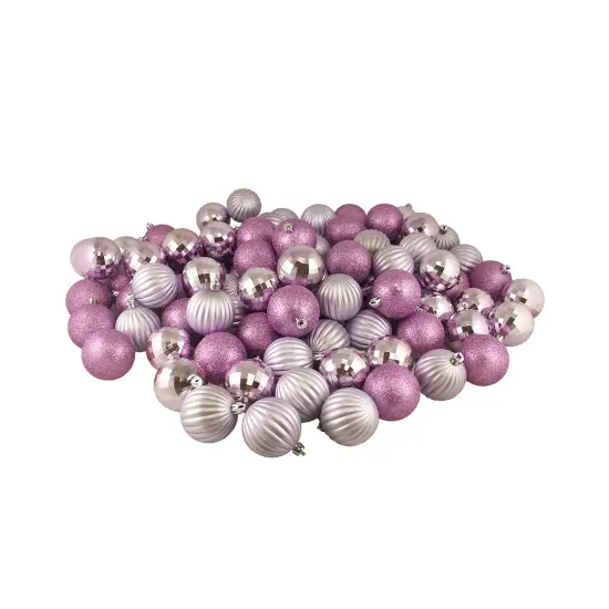 Northlight Shatterproof 3-Finish Christmas Ball Ornaments - 2.5" (60mm) - Lilac Purple - 100ct {3}