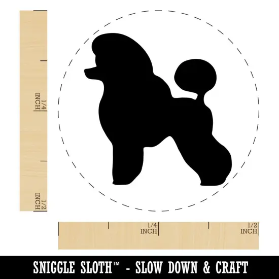 Miniature Poodle Dog Solid Self-Inking Rubber Stamp for Stamping Crafting Planners Purple {1}