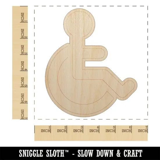 Handicap Disabled Wheelchair Access Icon Unfinished Wood Shape Piece Cutout for DIY Craft Projects {1}