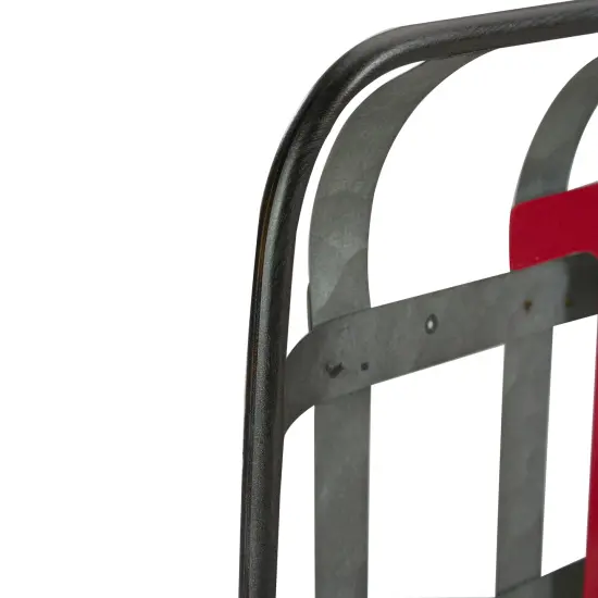 Northlight 30" Red and Green "NOEL" Rustic Tobacco Basket Christmas Wall Decor Gray {5}