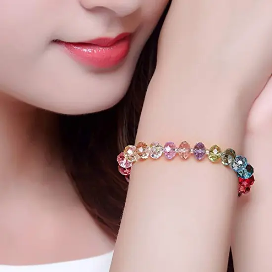 8 mm Wholesale Briolette Crystal Glass Beads for Jewelry Making Faceted #5040 Briollete Rondelle Shape Assorted Colors with Container Box {2}