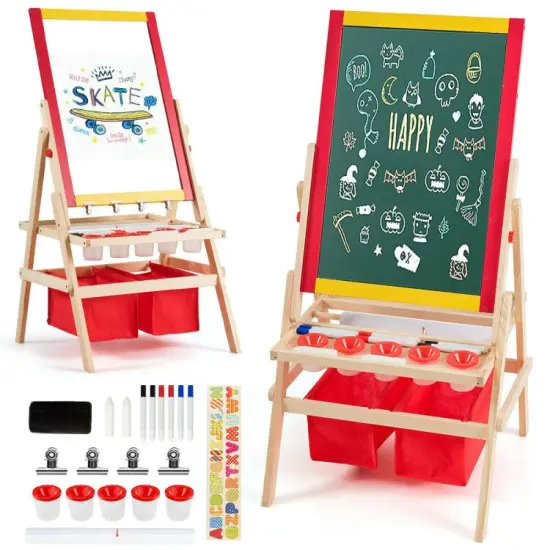 Flip-Over Double-Sided Kids Art Easel {2}