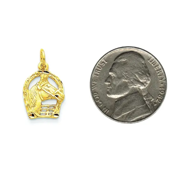 14K Gold Horse Charm Jewelry FindingKing 20mm x 12mm {2}